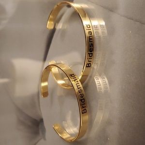 Goldtone Bridesmaid Cuff Bracelets (2)